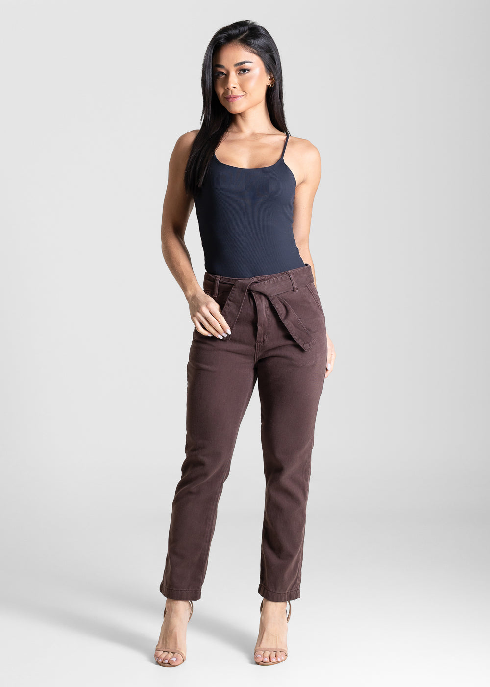 Calça Sarja Sawary Reta - 283977 MARROM