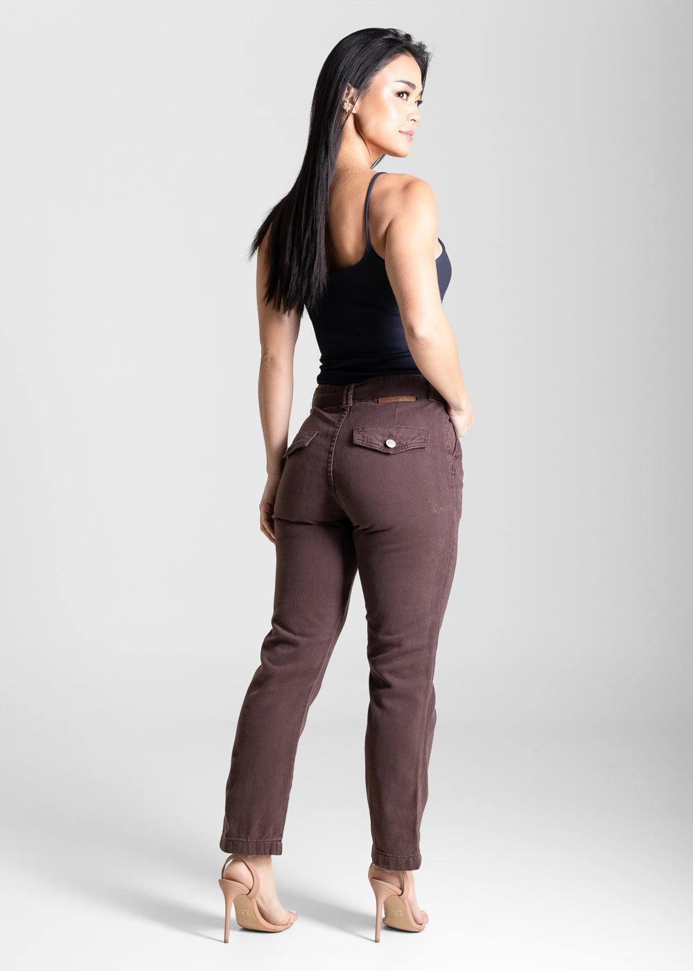Calça Sarja Sawary Reta - 283977 MARROM