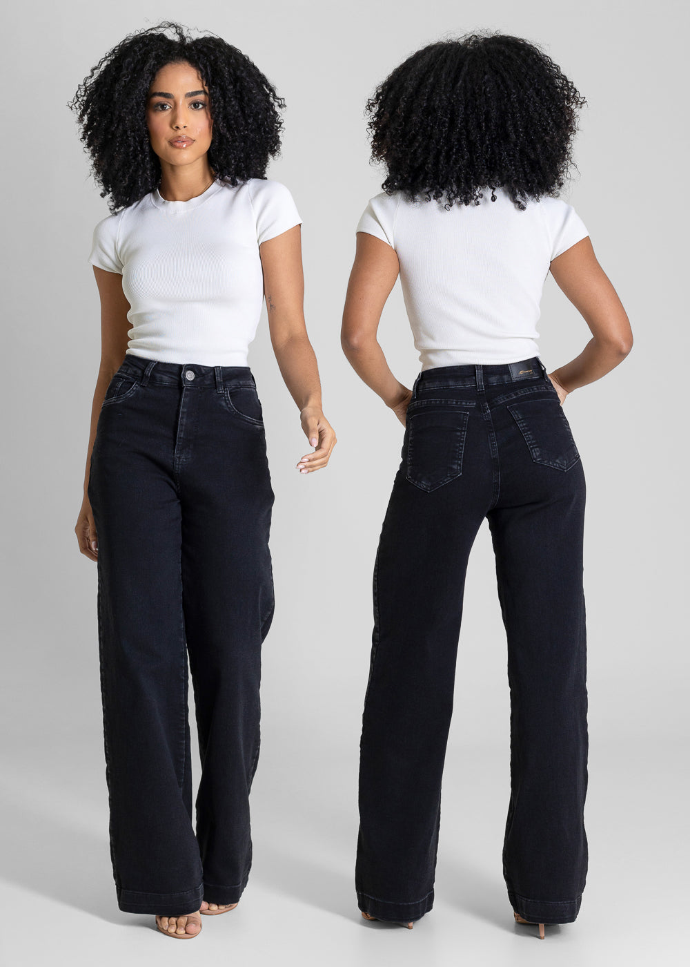 Calça Jeans Sawary Wide Leg - 283979 PRETO