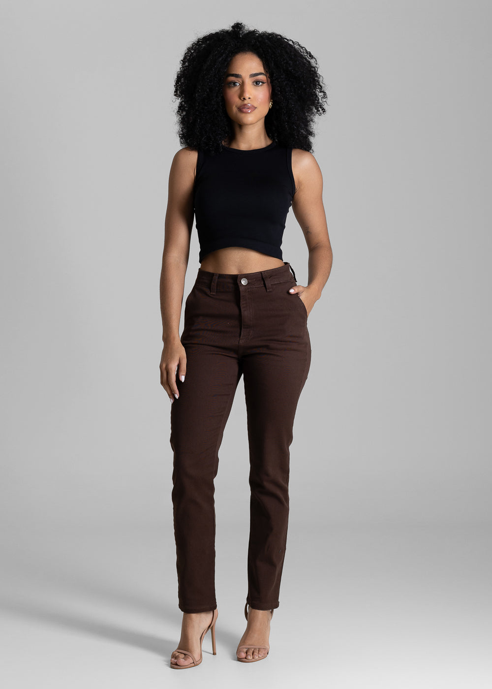 Calça Sarja Sawary Reta - 283987 MARROM