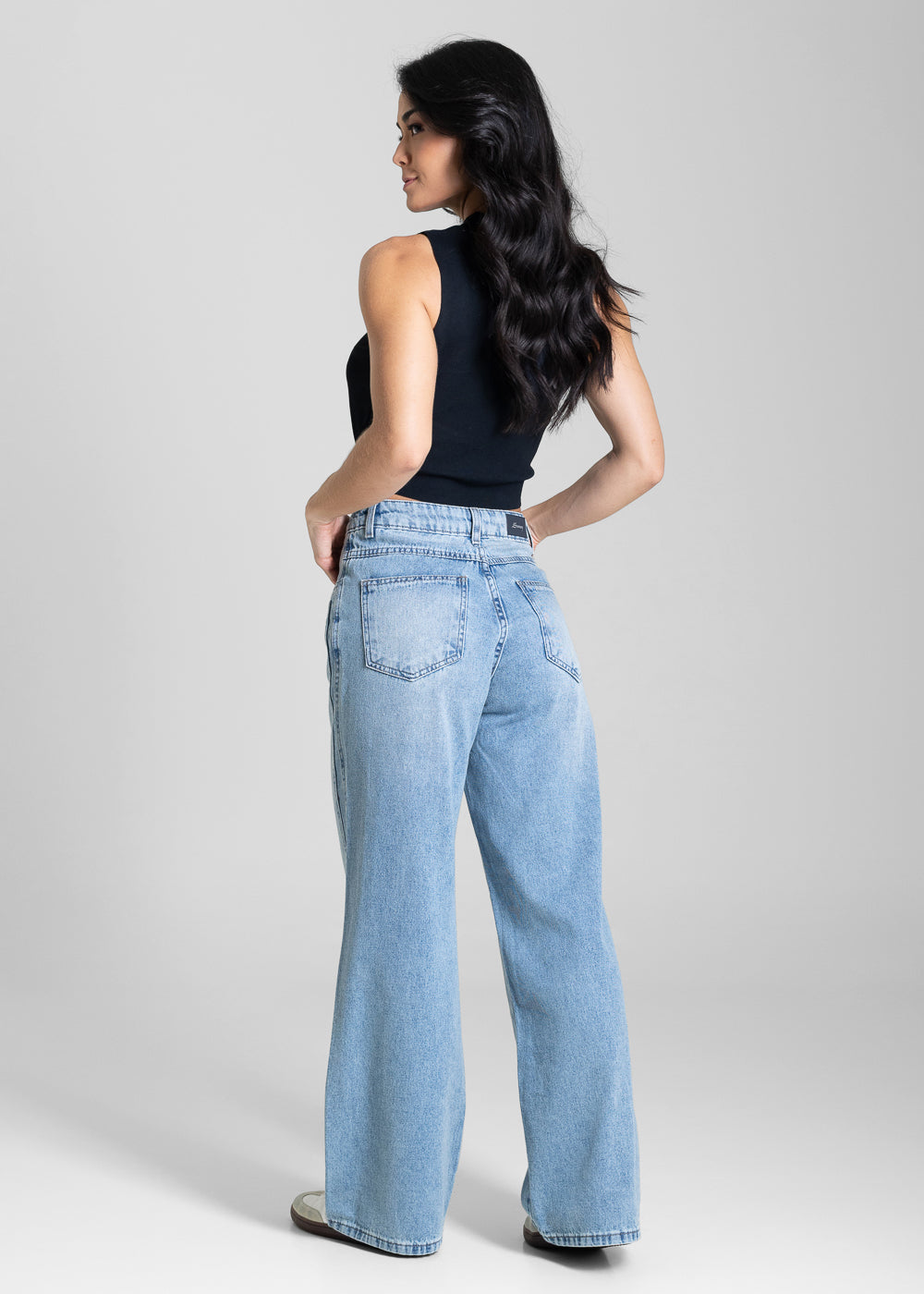 Calça Jeans Sawary Wide Leg Petit - 283990 AZUL