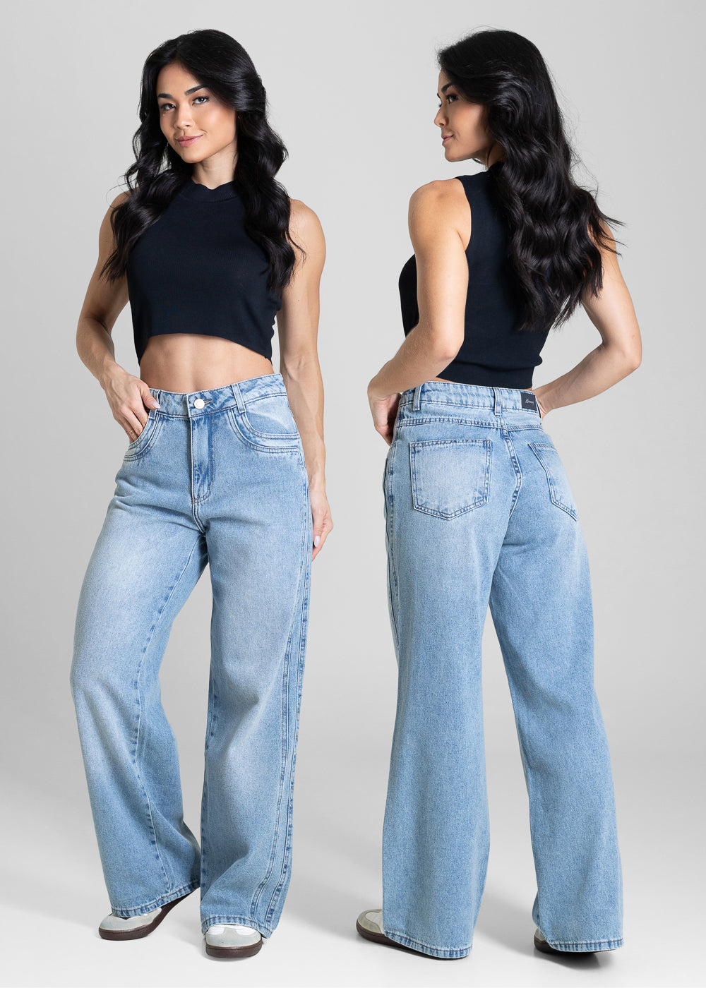 Calça Jeans Sawary Wide Leg Petit - 283990 AZUL