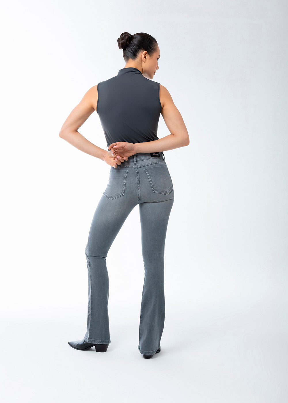 Calça jeans Sawary Boot Cut Brilho - 284001 CINZA