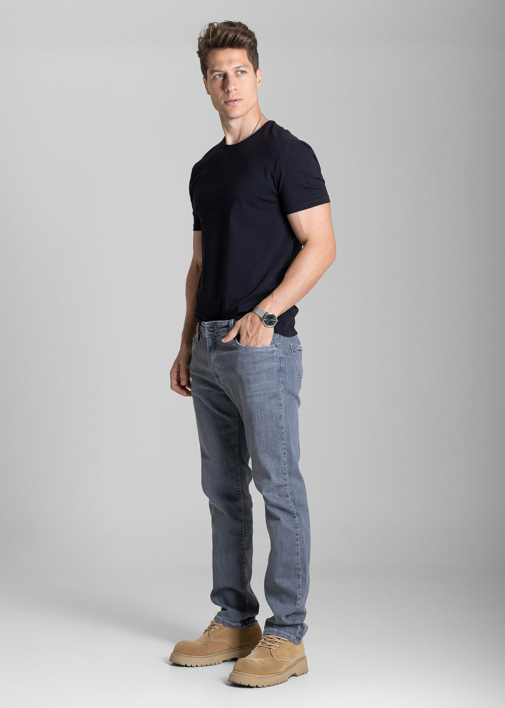 Calça Jeans Sawary Slim - 284007 CINZA