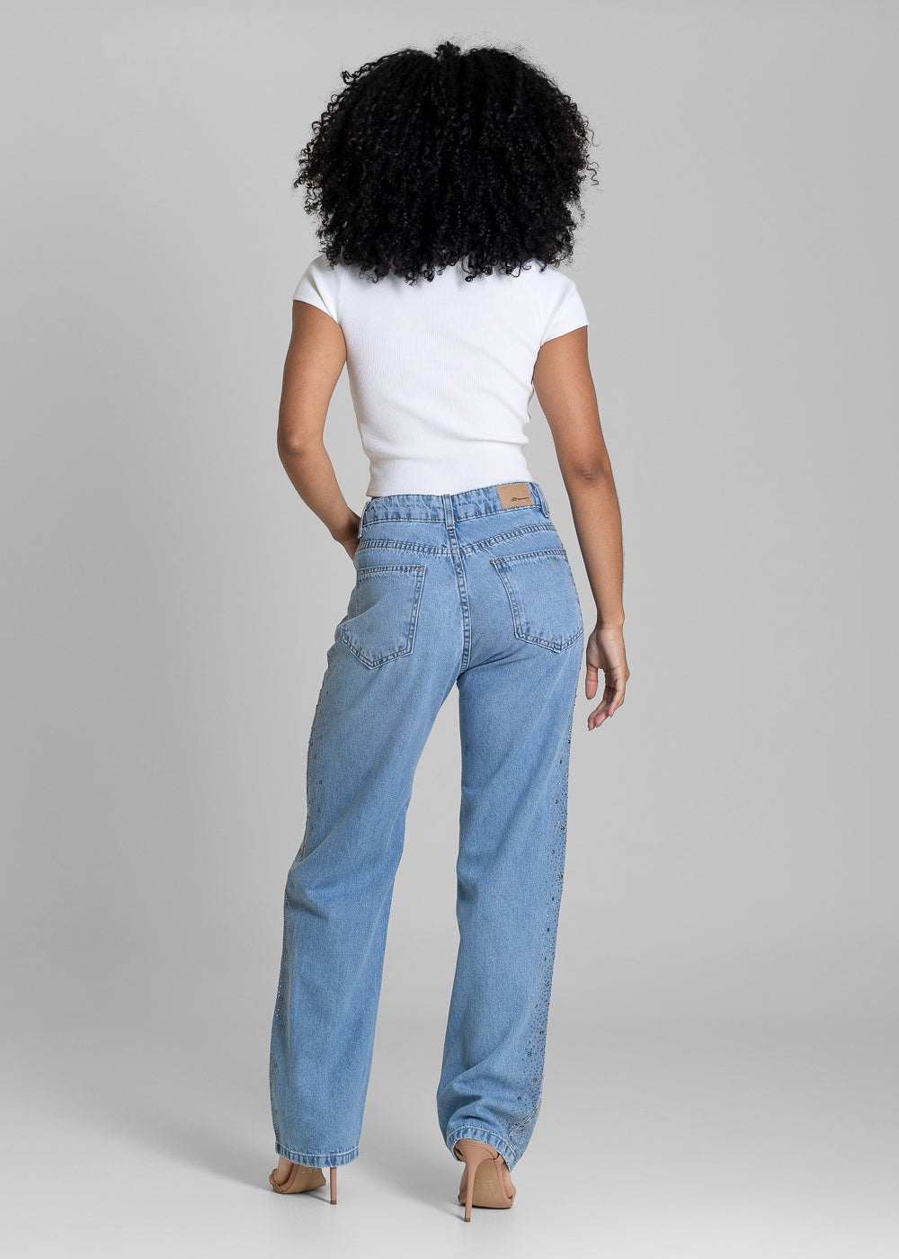 Calça Jeans Sawary Reta Brilho - 284011 AZUL