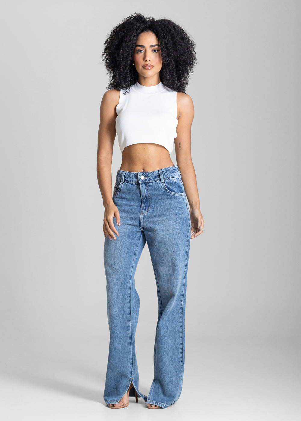 Calça Jeans Sawary Reta Fenda - 284053 AZUL