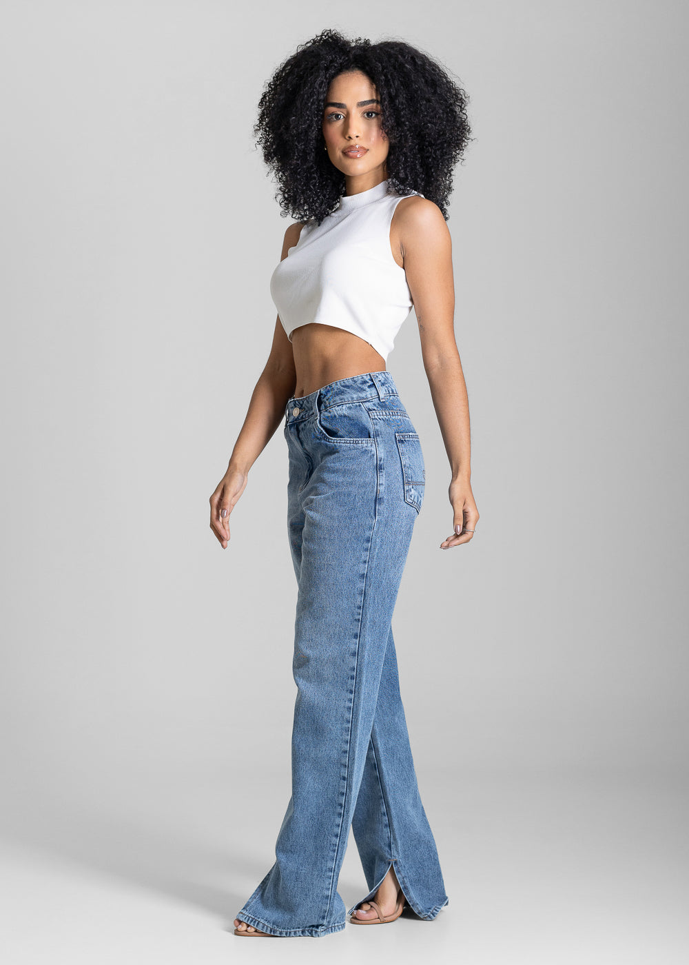 Calça Jeans Sawary Reta Fenda - 284053 AZUL