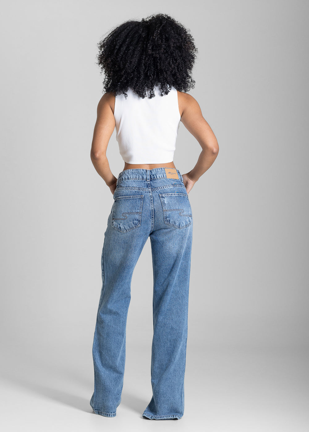Calça Jeans Sawary Reta Fenda - 284053 AZUL