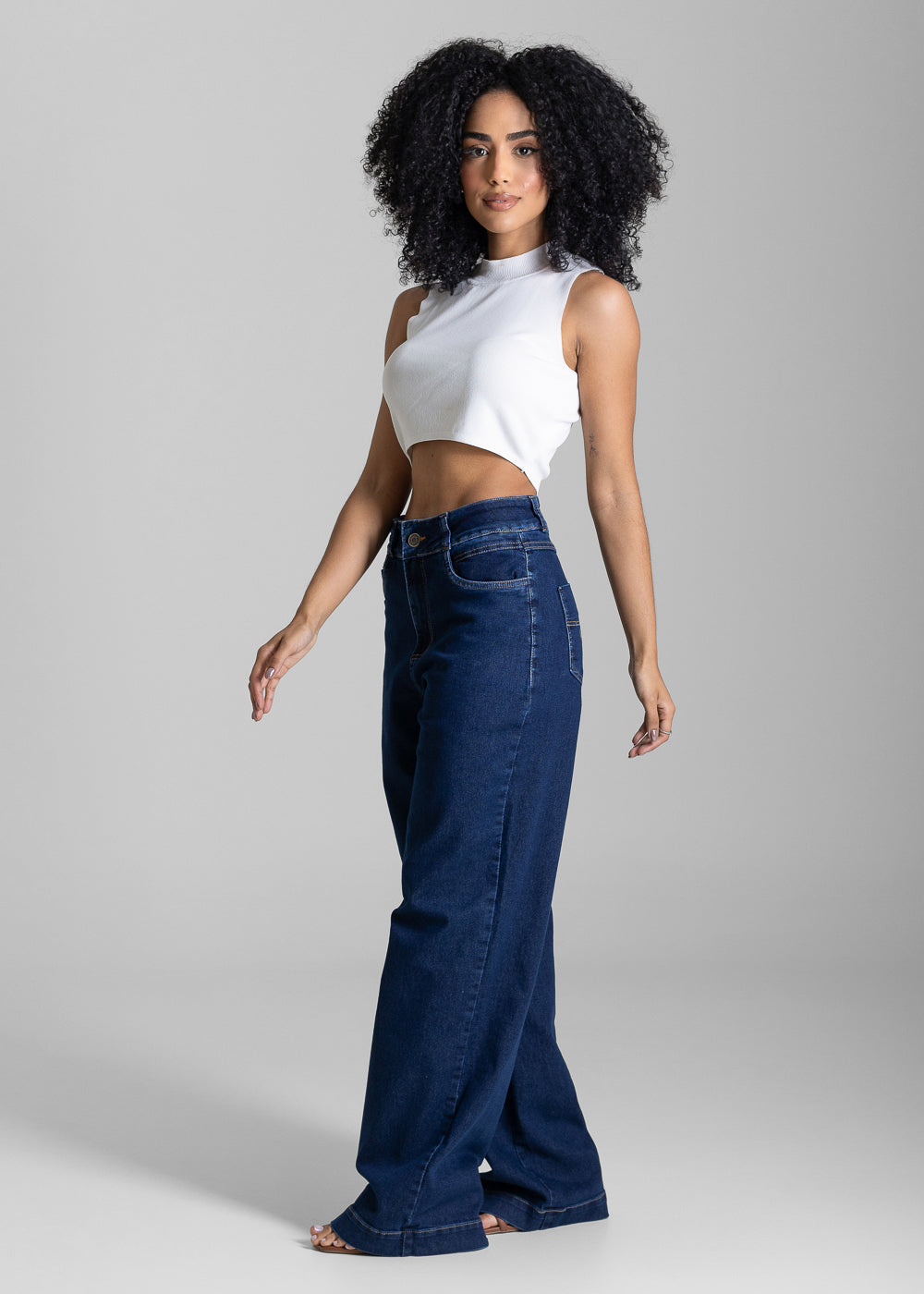 Calça Jeans Sawary Wide Leg - 284058 AZUL