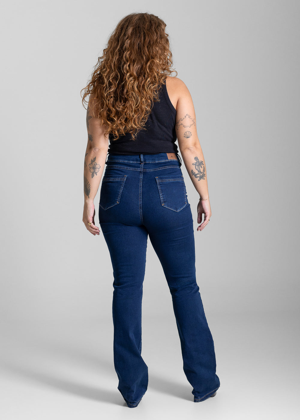Calça Jeans Sawary Plus Size Boot Cut - 284078 AZUL