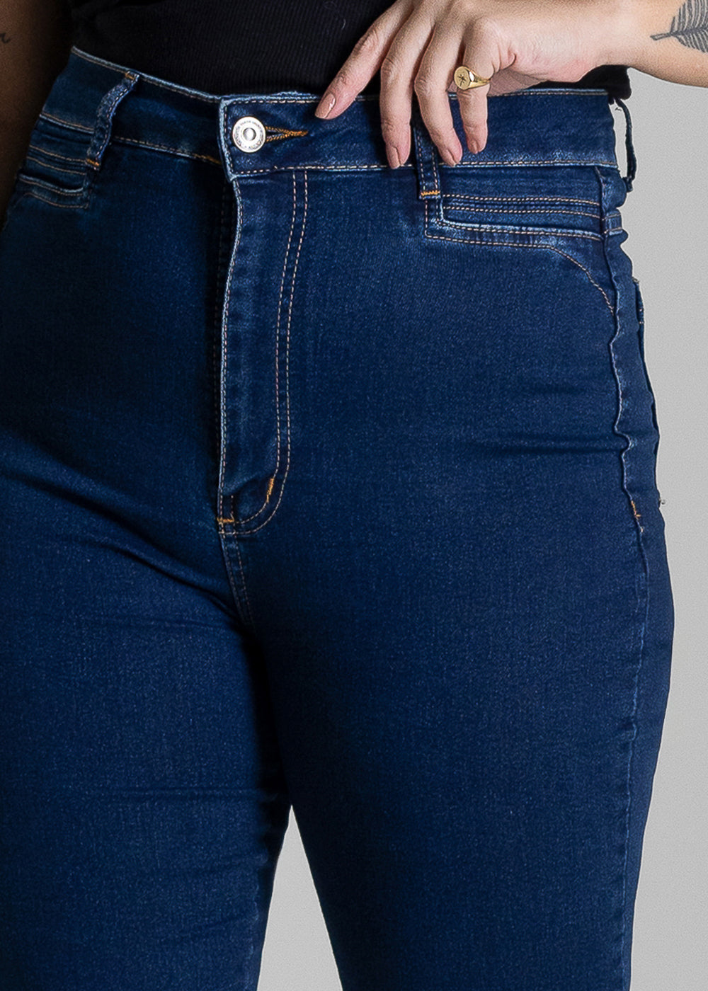 Calça Jeans Sawary Plus Size Boot Cut - 284078 AZUL