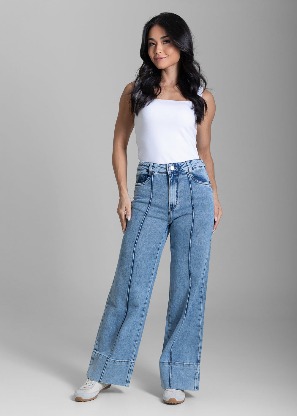 Calça Jeans Sawary Wide Leg Petit - 284086 AZUL