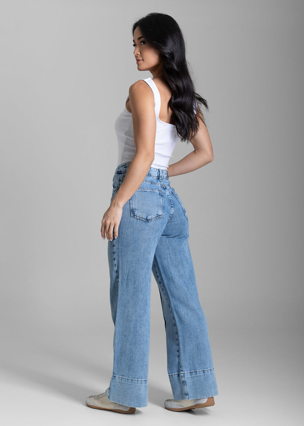 Calça Jeans Sawary Wide Leg Petit - 284086 AZUL