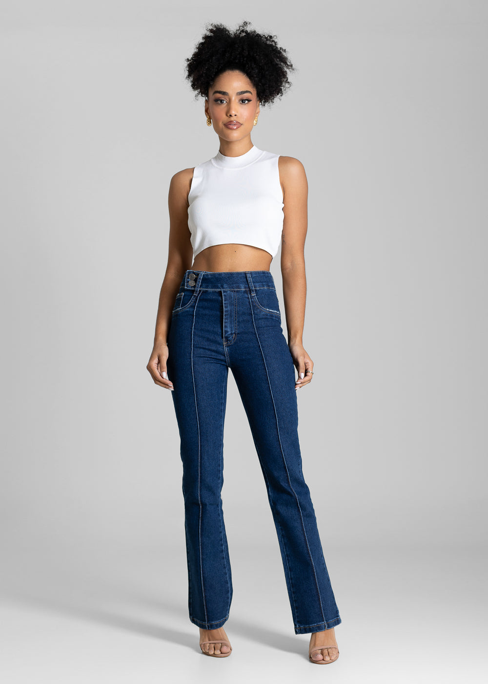 Calça Jeans Sawary Reta Cós Duplo - 284112 AZUL