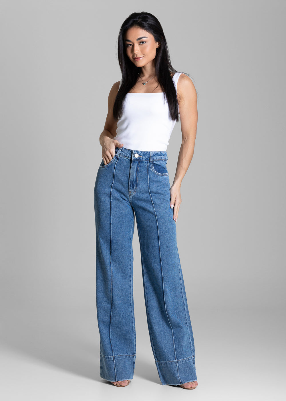 Calça Jeans Sawary Wide Leg - 284135 AZUL