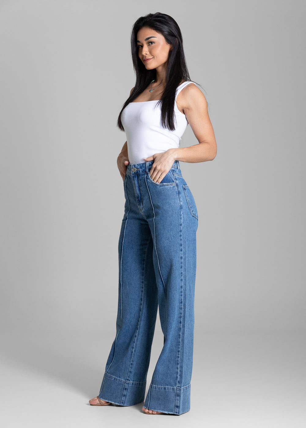 Calça Jeans Sawary Wide Leg - 284135 AZUL