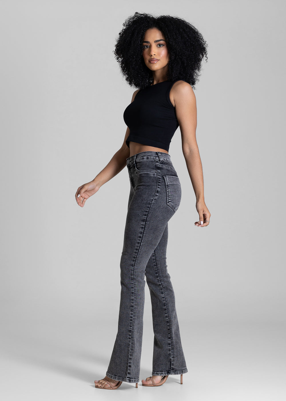 Calça Jeans Sawary Boot Cut - 284151 PRETO