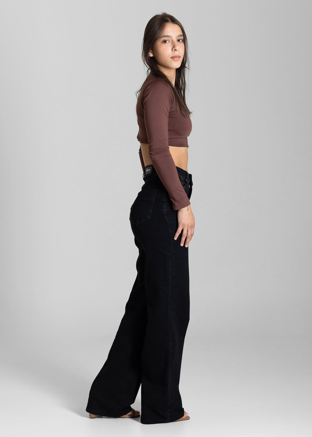 Calça Jeans Sawary Wide Leg - 284159 PRETO