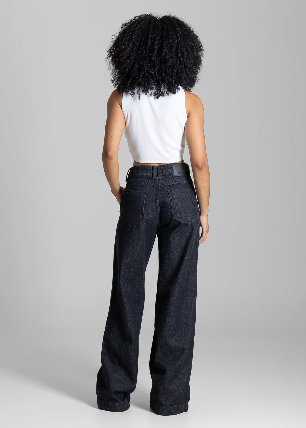 Calça Jeans Sawary Wide Leg - 284166 PRETO