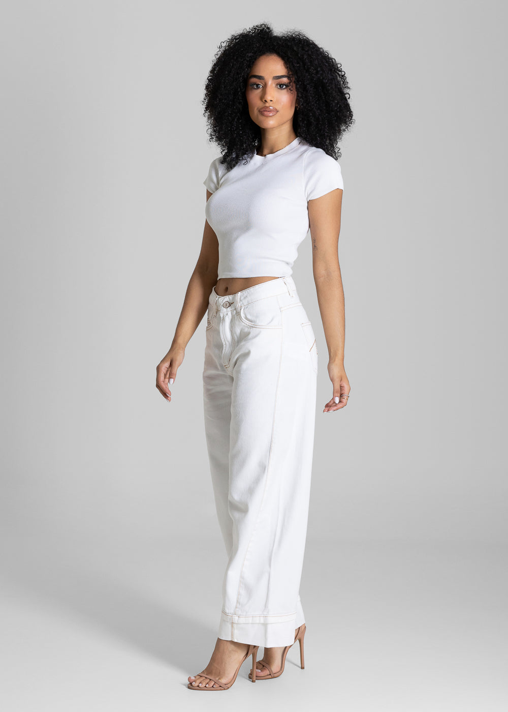 Calça Sarja Sawary Balloon Barra Dobrada - 284188 PT