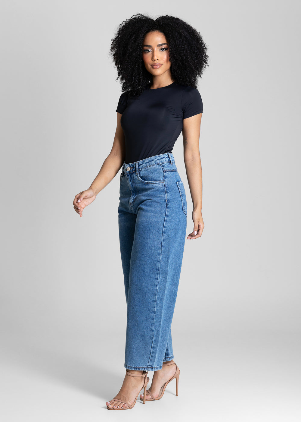Calça Jeans Sawary Balloon Cropped - 284222 AZUL