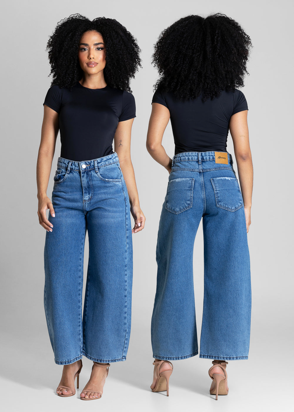 Calça Jeans Sawary Balloon Cropped - 284222 AZUL