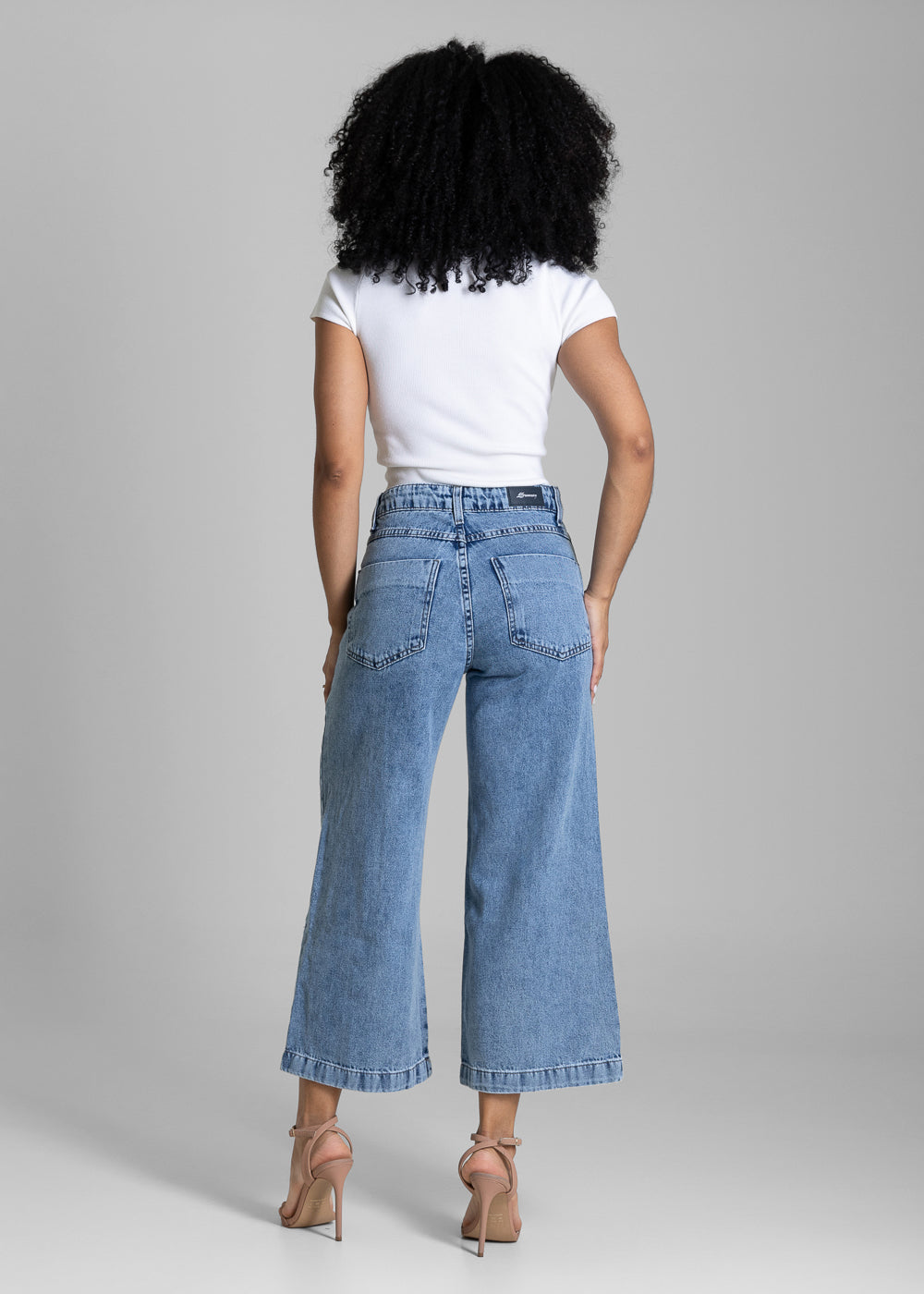 Calça Jeans Sawary Wide Leg Cropped - 284223 AZUL
