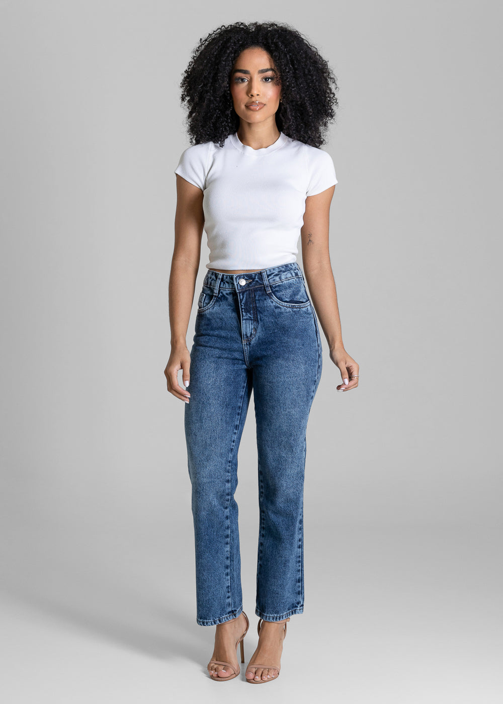 Calça Jeans Sawary Reta Cropped - 284224 AZUL