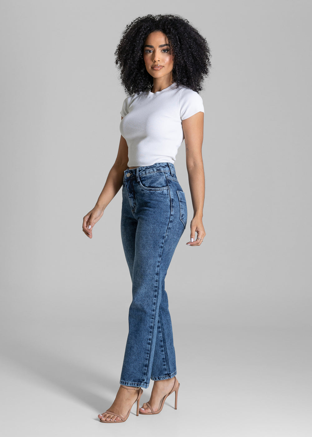 Calça Jeans Sawary Reta Cropped - 284224 AZUL