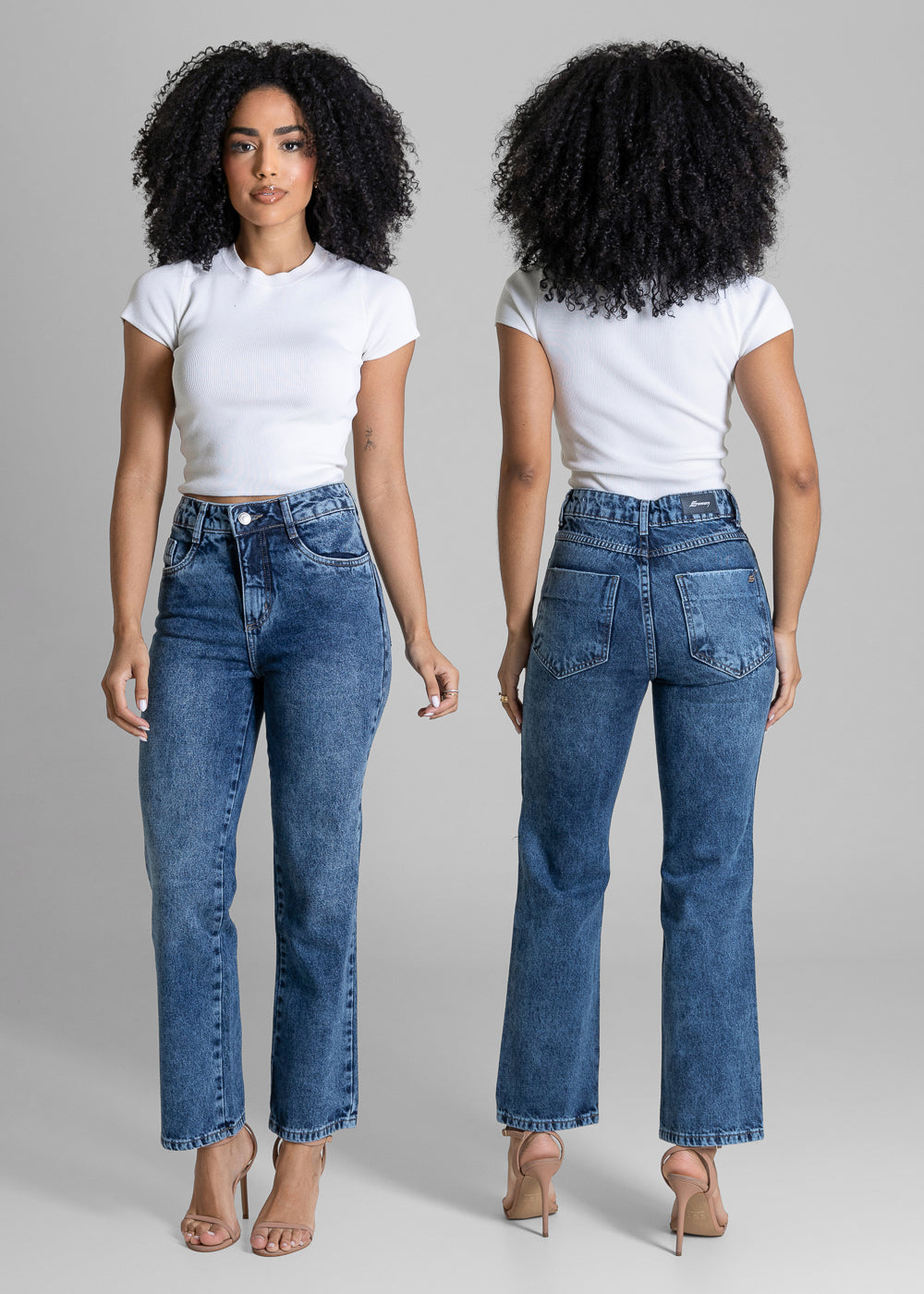 Calça Jeans Sawary Reta Cropped - 284224 AZUL