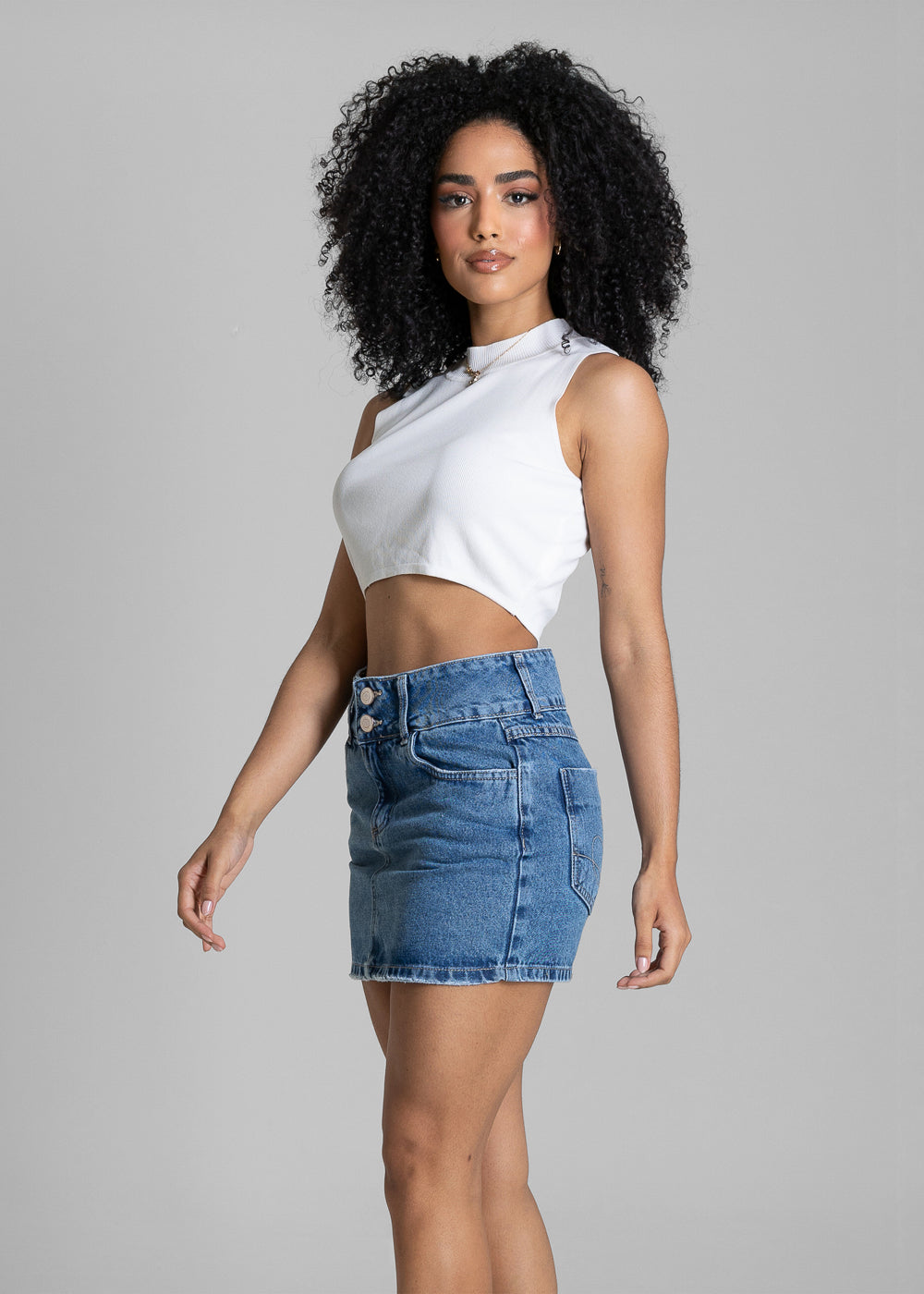Saia Mini Jeans Sawary - 284225 AZUL