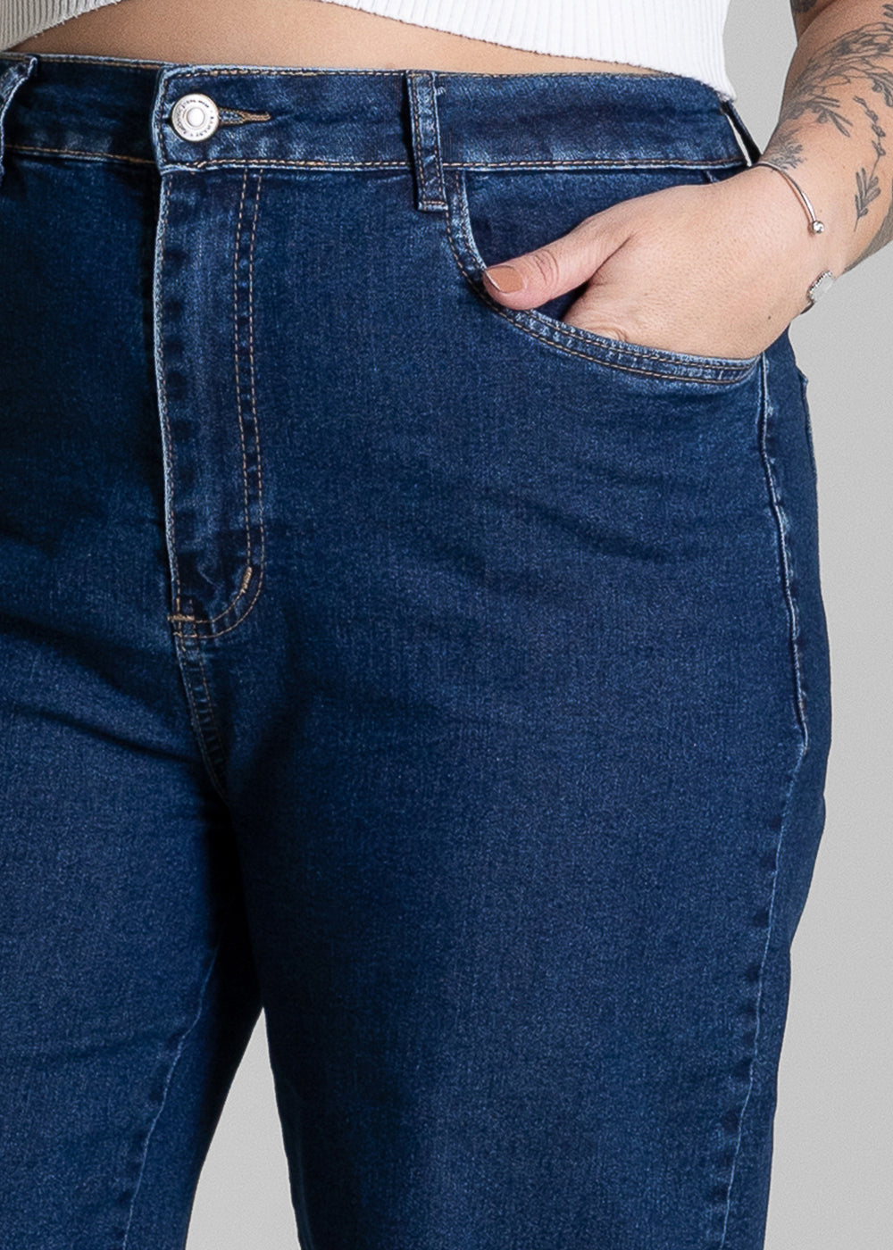 Calça Jeans Sawary Plus Size Wide Leg - 284233 AZUL