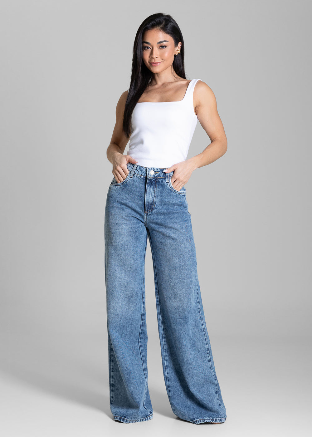 Calça Jeans Sawary Wide Leg - 284261 AZUL