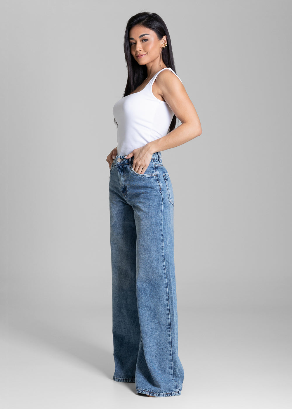 Calça Jeans Sawary Wide Leg - 284261 AZUL