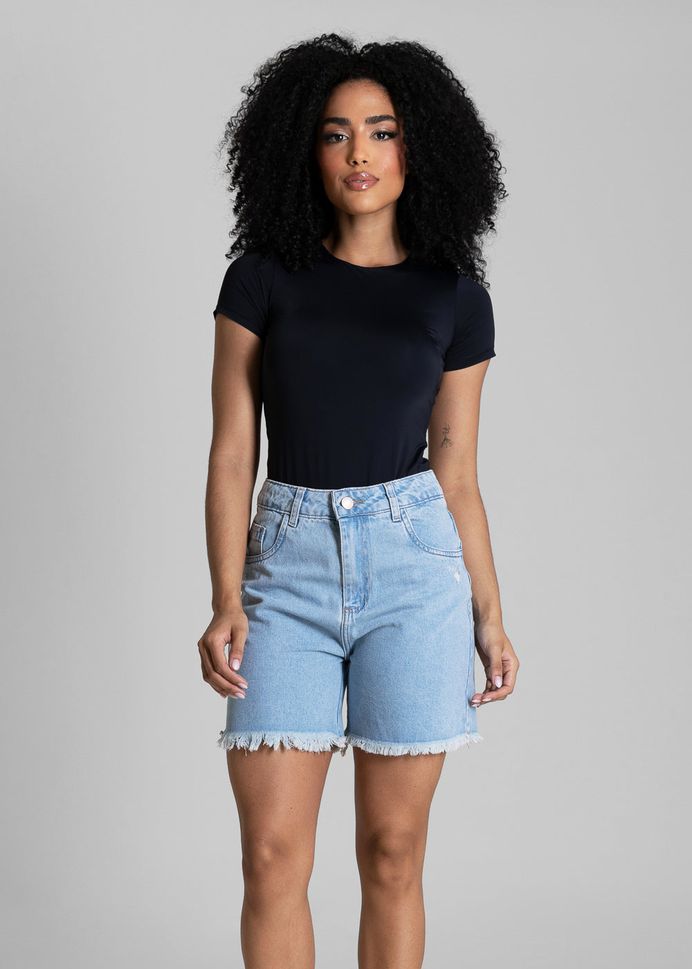 Shorts Jeans Barra Desfiada Sawary - 284273 AZUL