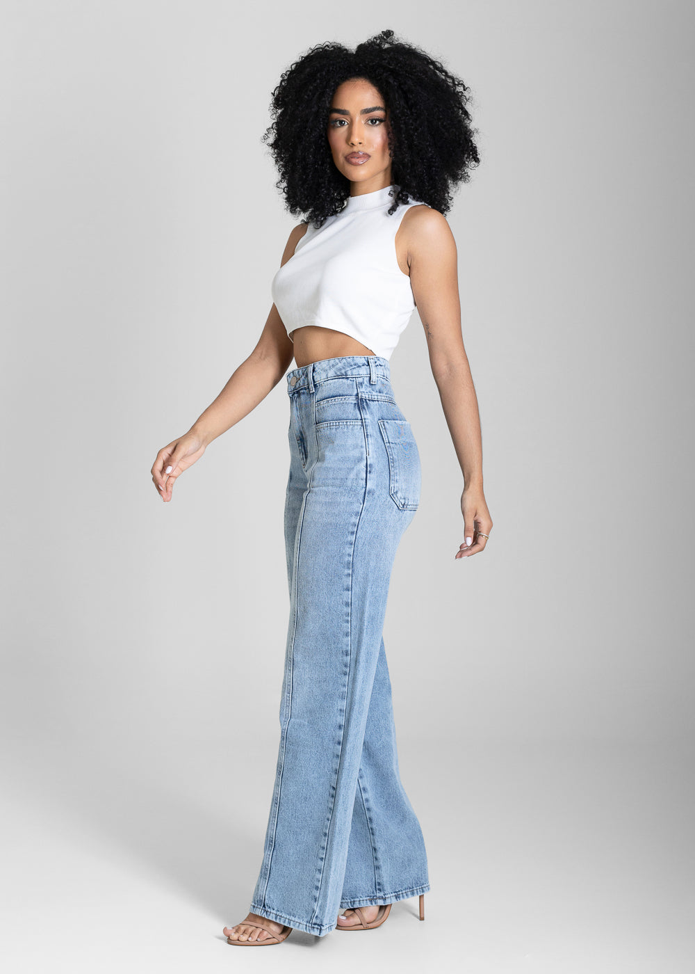 Calça Jeans Sawary Wide Leg - 284287 AZUL