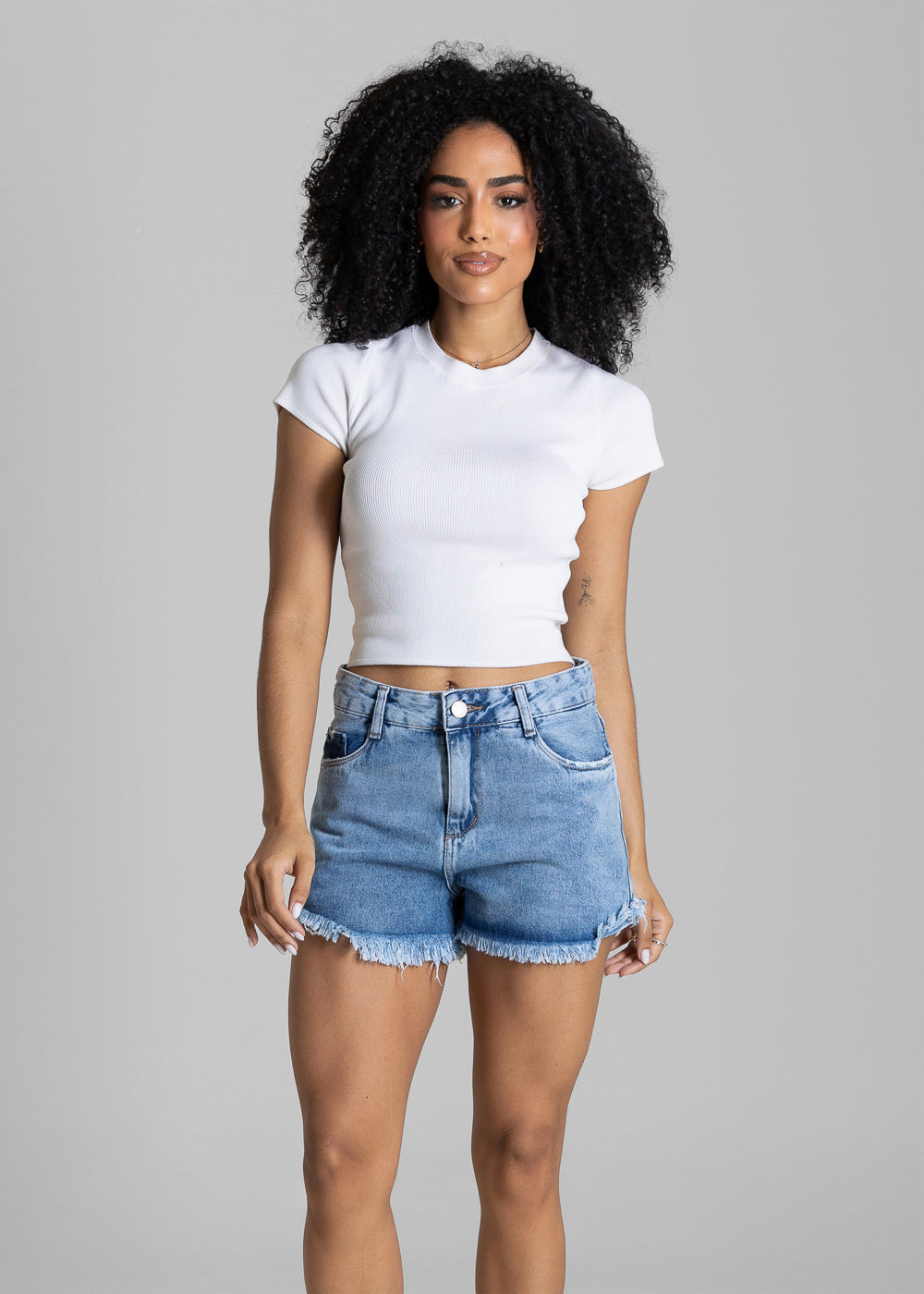 Shorts Jeans Barra Desfiada Sawary - 284305 AZUL