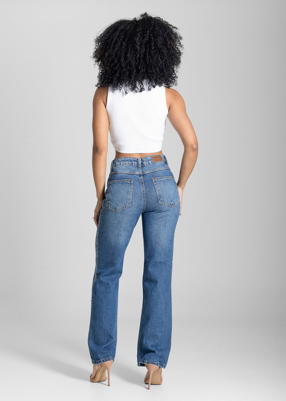 Calça Jeans Sawary Reta Brilho - 284307 AZUL