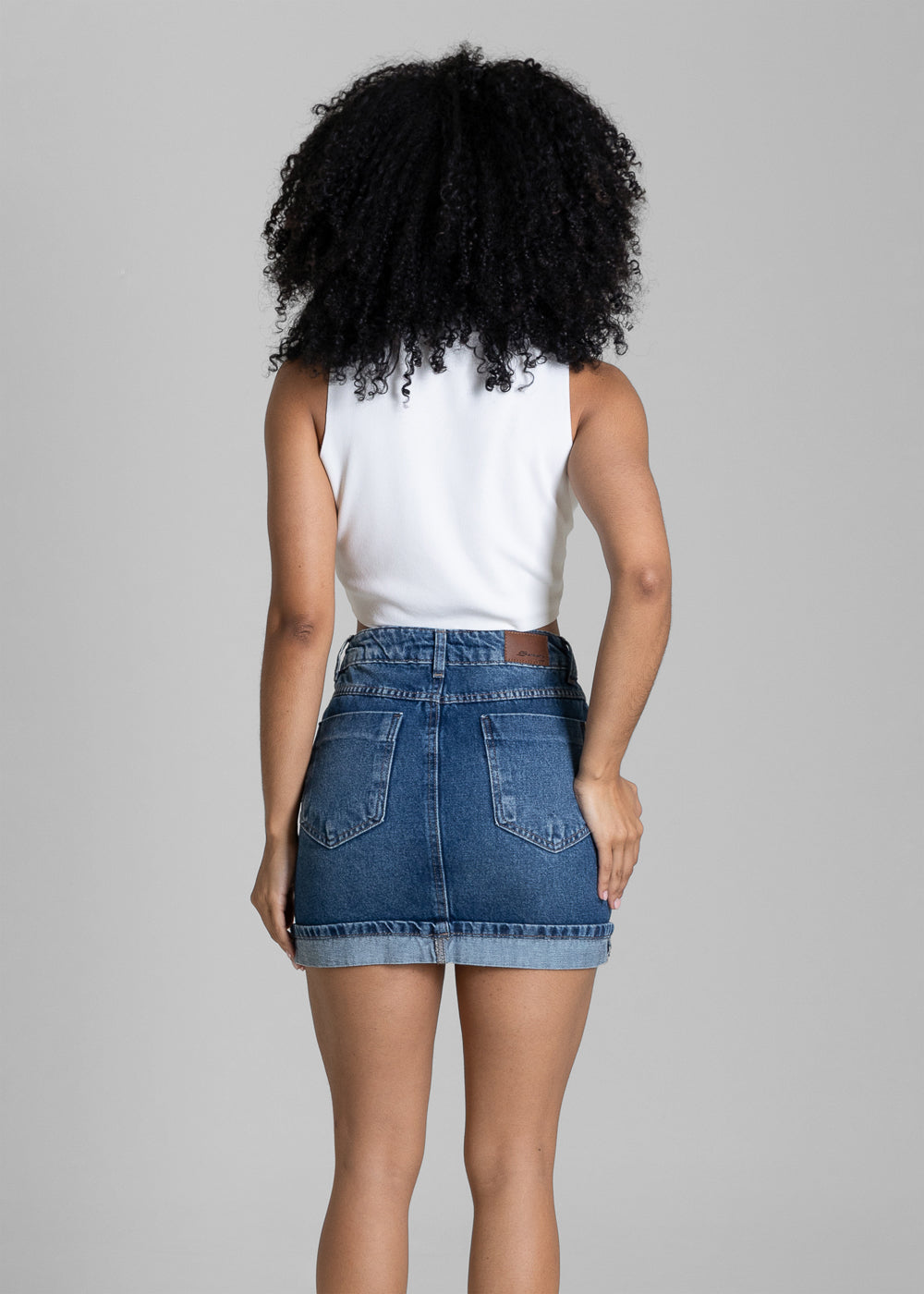 Saia Mini Jeans Sawary - 284333 AZUL