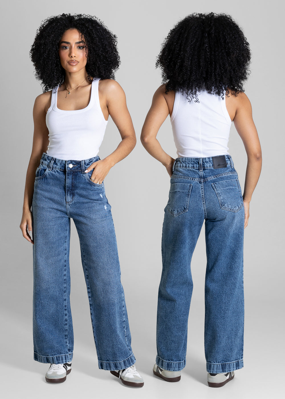 Calça Jeans Sawary Wide Leg Petit - 284341 AZUL