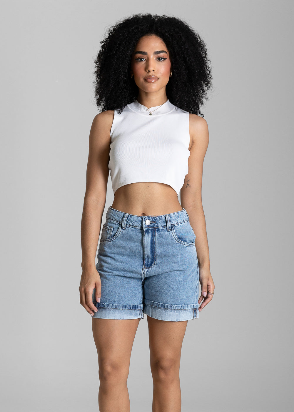 Shorts Jeans Barra Dobrada Sawary - 284349 AZUL