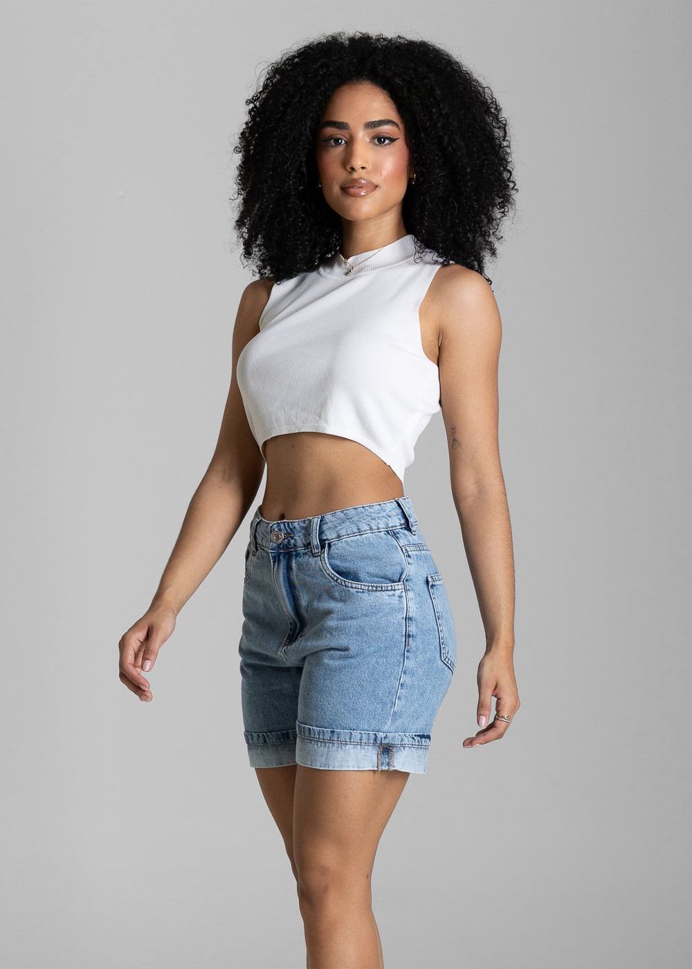 Shorts Jeans Barra Dobrada Sawary - 284349 AZUL