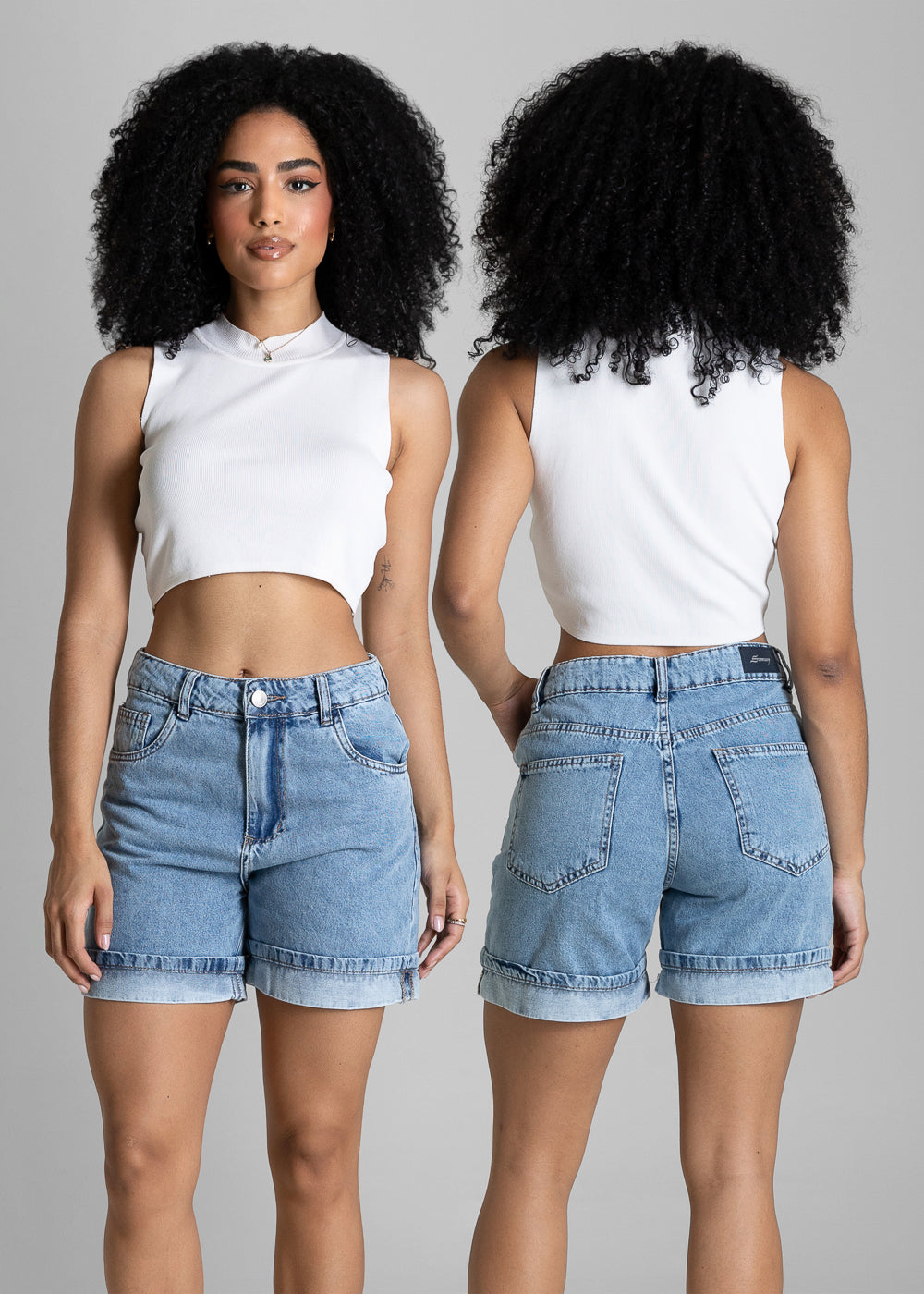 Shorts Jeans Barra Dobrada Sawary - 284349 AZUL