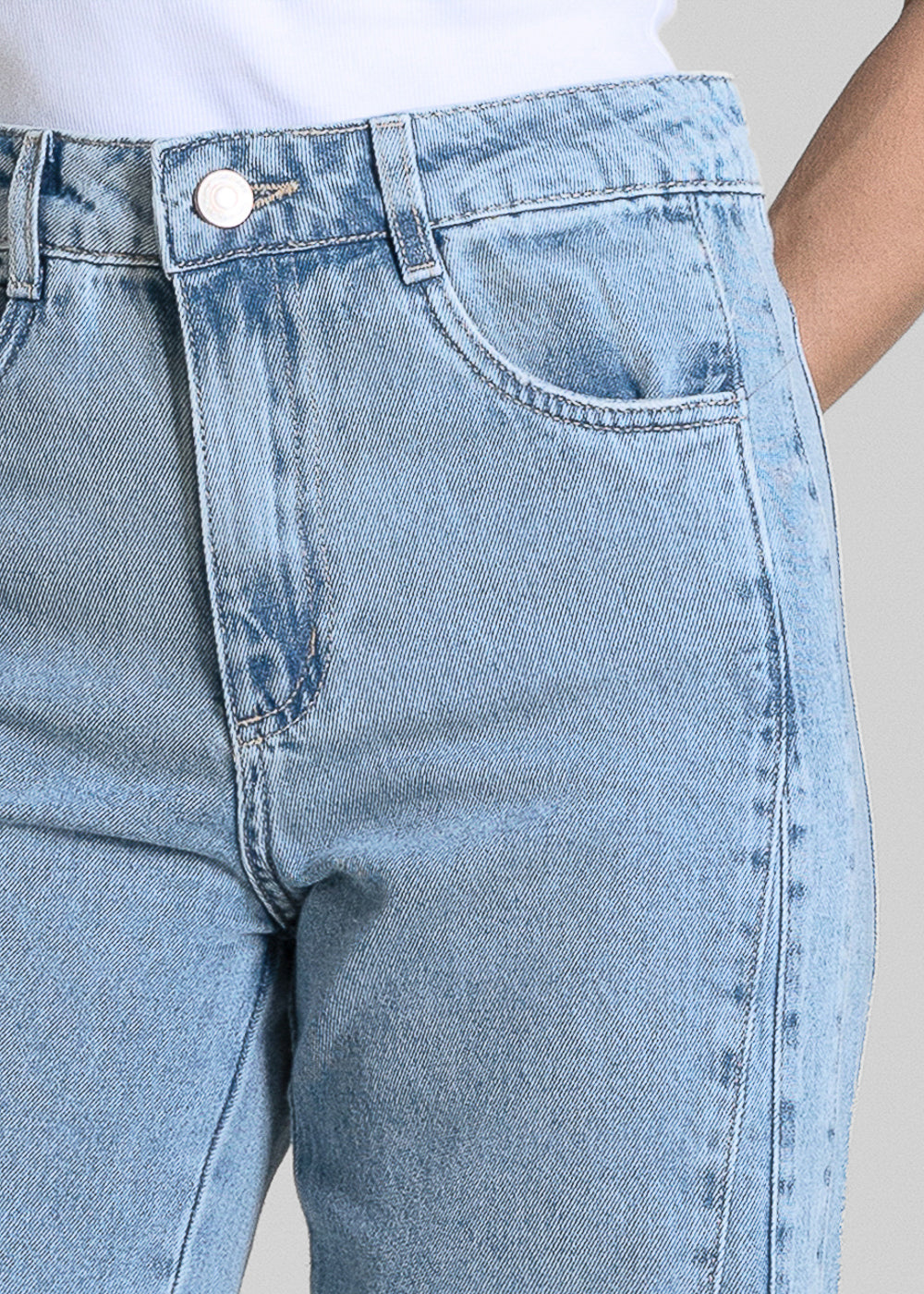 Calça Jeans Sawary Wide Leg Recortes - 284365 AZUL