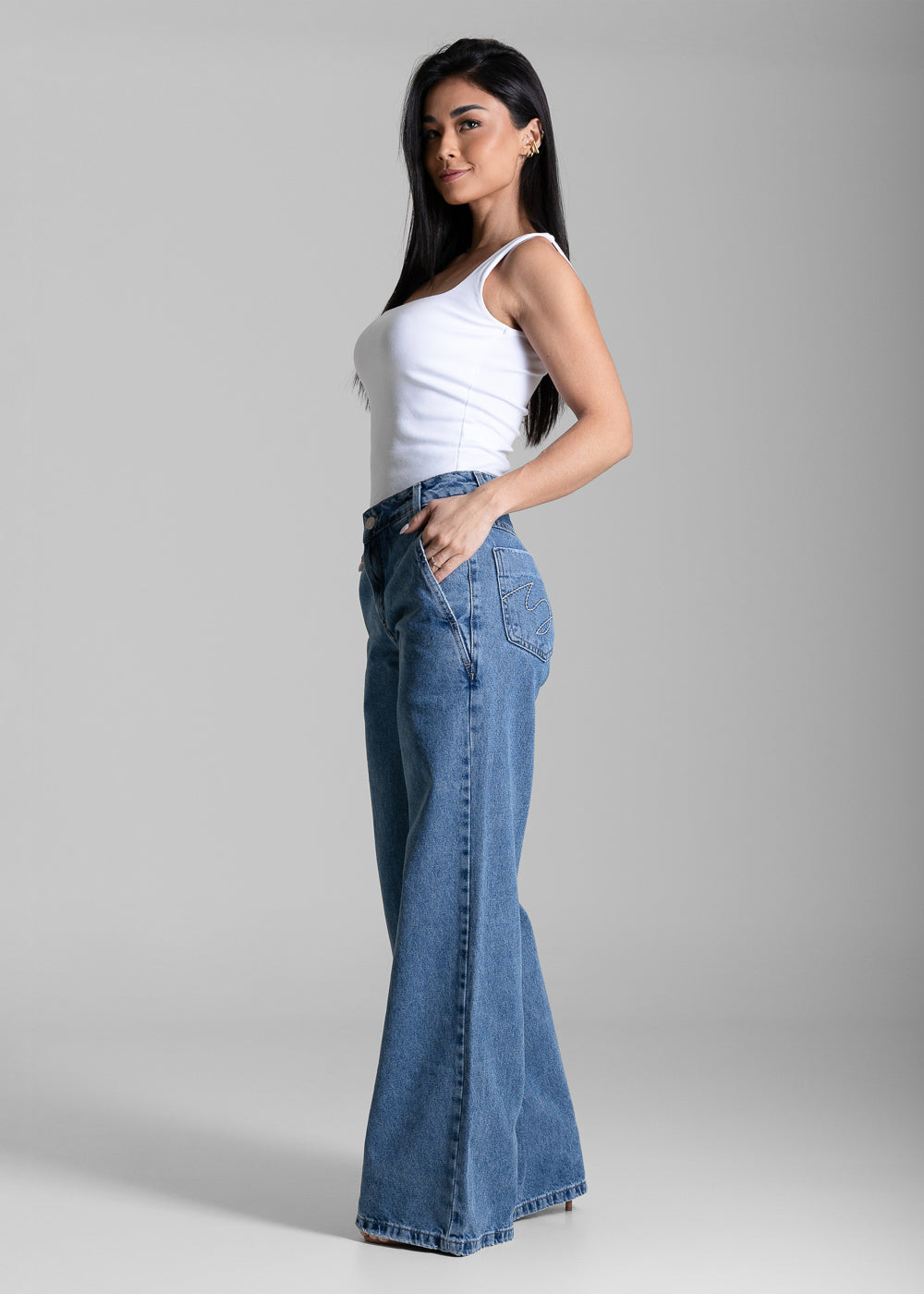 Calça Jeans Sawary Wide Leg - 284392 AZUL