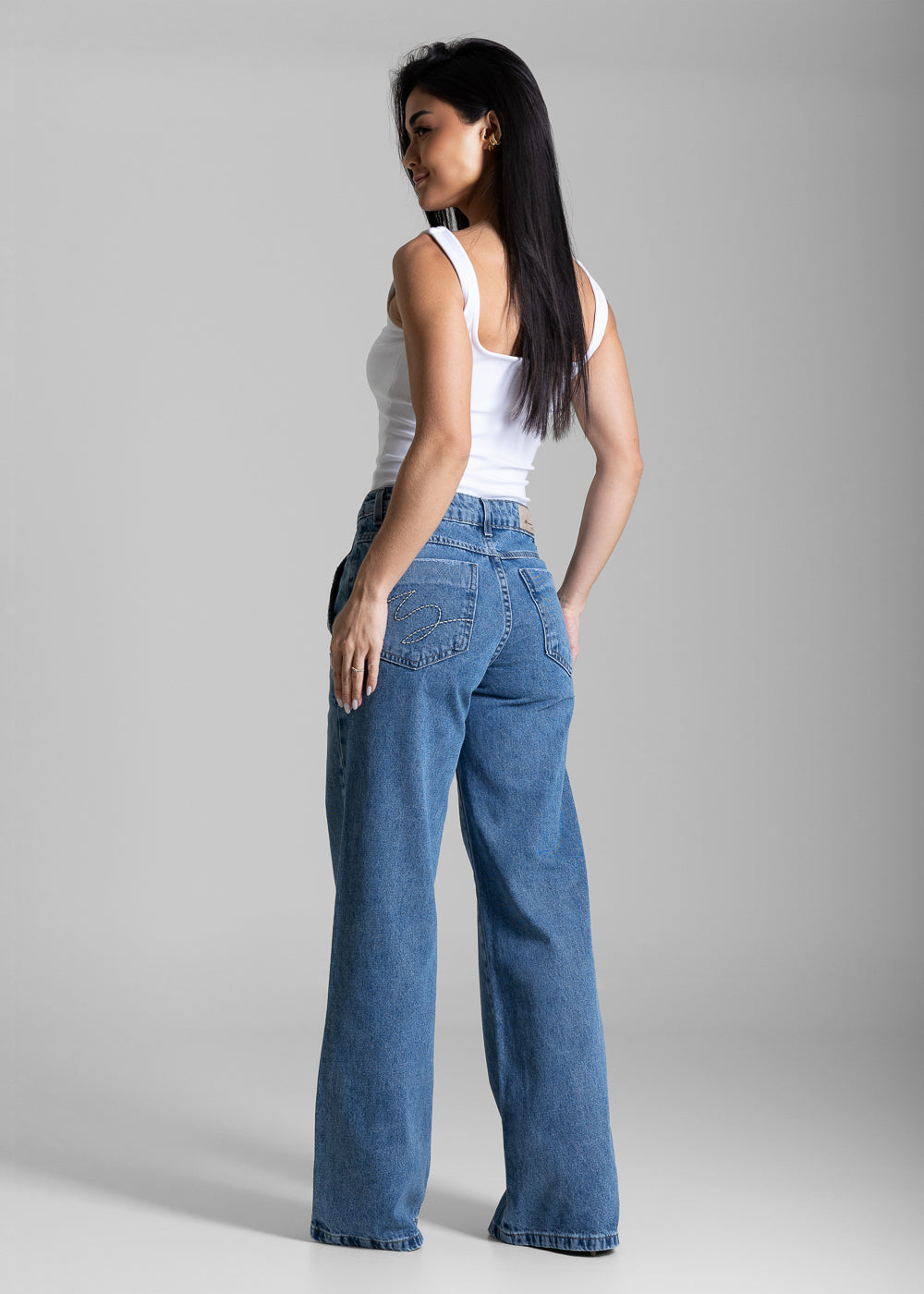 Calça Jeans Sawary Wide Leg - 284392 AZUL