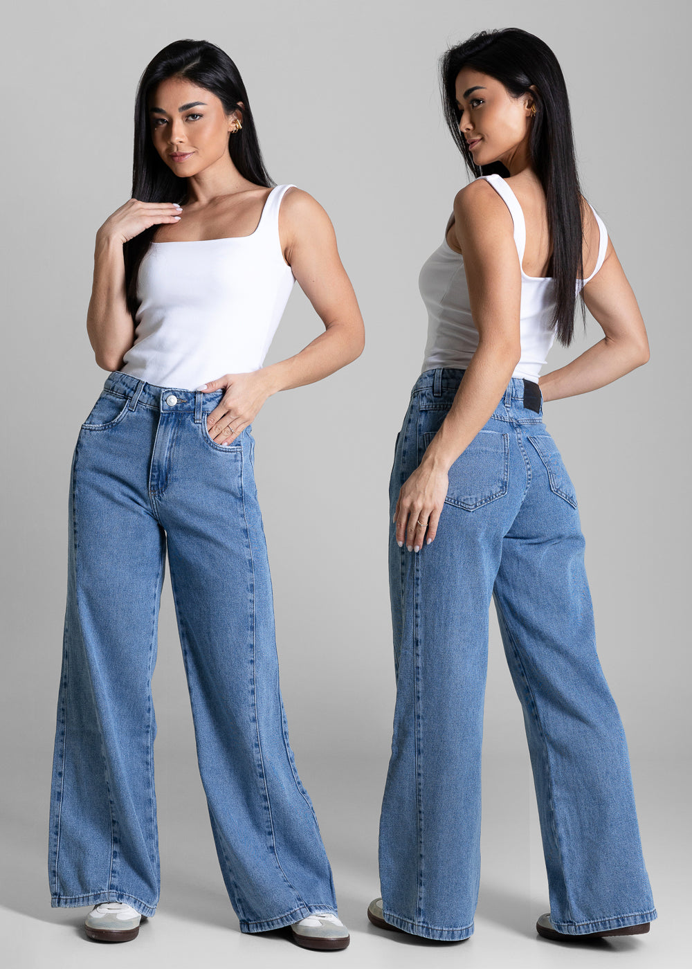 Calça Jeans Sawary Wide Leg Petit - 284412 AZUL