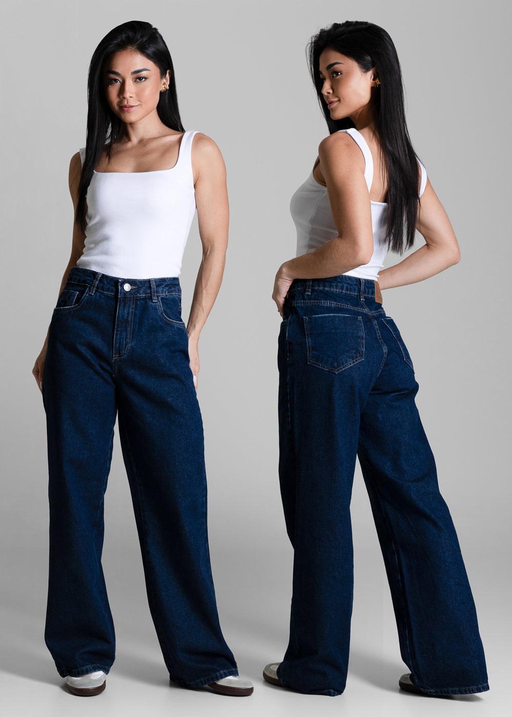 Calça Jeans Sawary Wide Leg Petit - 284417 AZUL