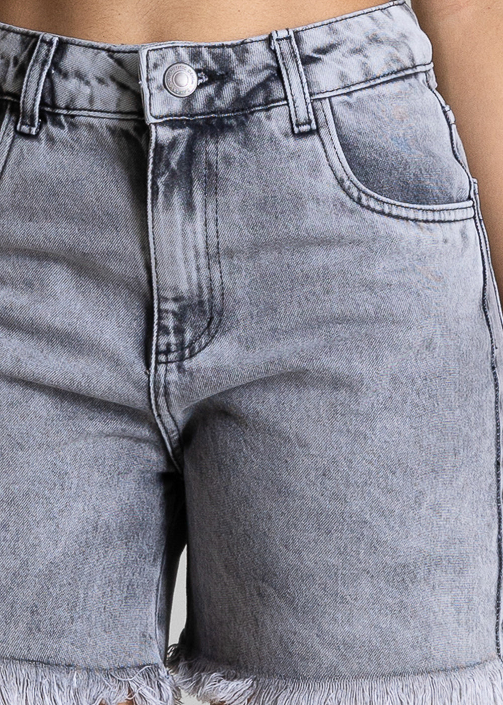 Shorts Jeans Barra Desfiada Sawary - 284450 PRETO
