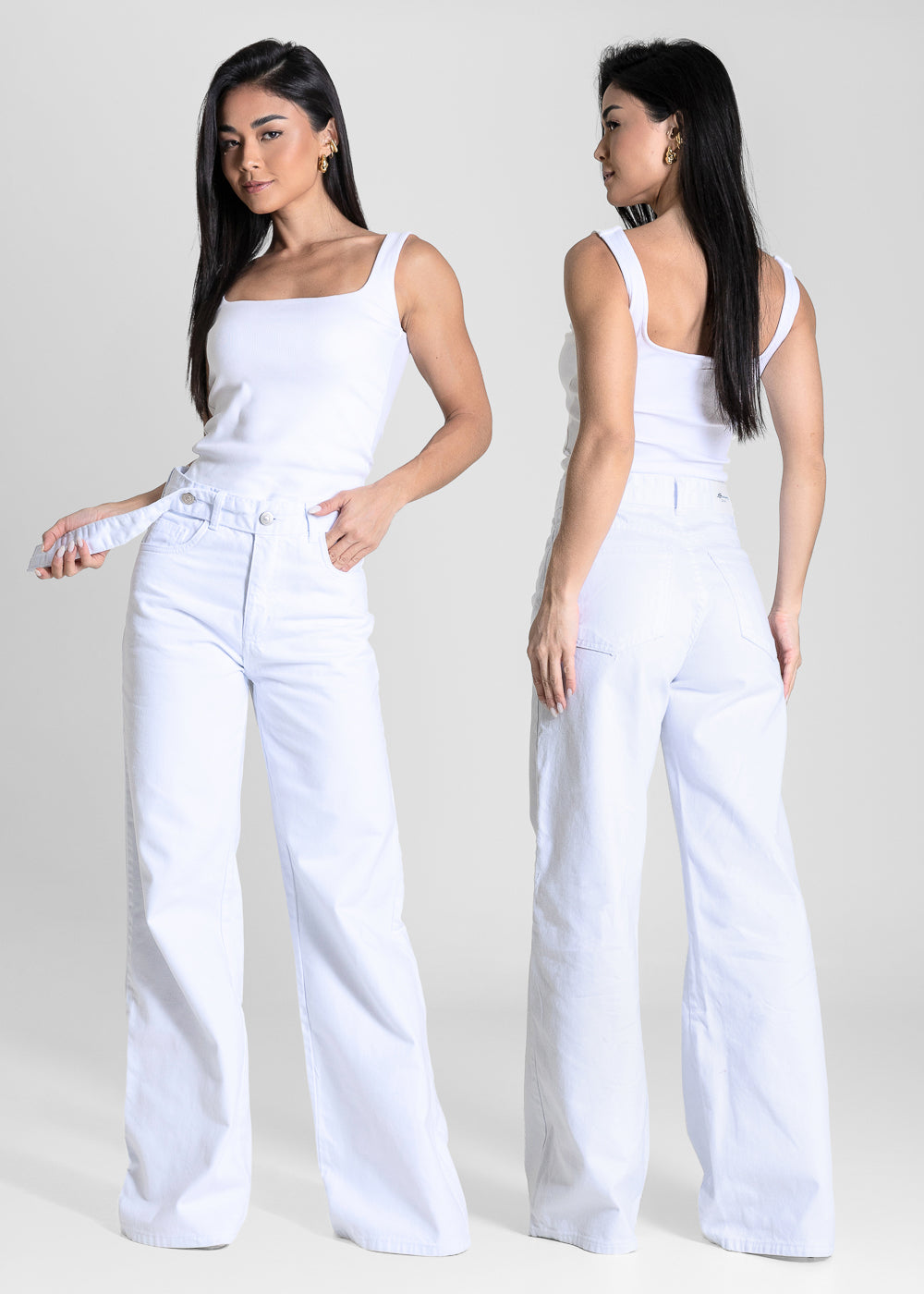 Calça Sarja Sawary Wide Leg - 284463 BRANCO